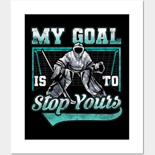 Funny Hockey Defender Denying Goals Posters and Art